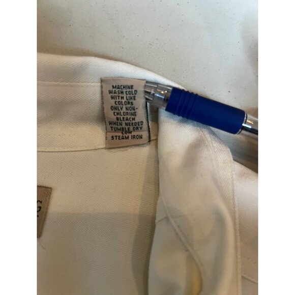 Marsh Landing Women White Long-Sleeve Shirt Button-Down Cotton Large Pockets - Picture 12 of 16